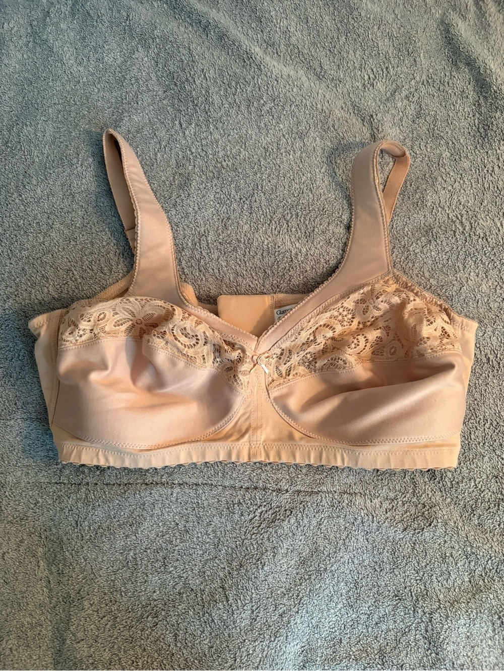 Glamorise Wire Free Light Lift Bra Plus 44C Tan No Padding Lace Comfort